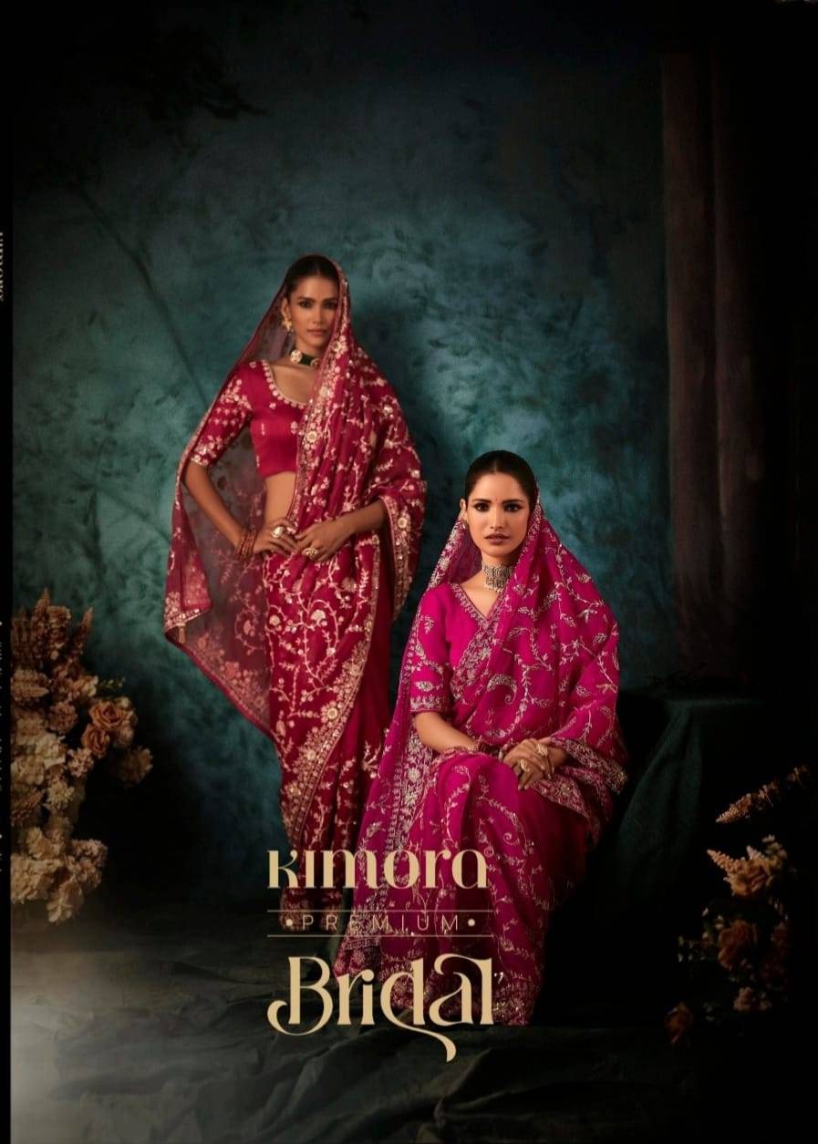 Bridal By Kimora Fashion 5541 To 5551 Series Indian Traditional Wear Collection Beautiful Stylish Fancy Colorful Party Wear & Occasional Wear Fancy Sarees At Wholesale Price