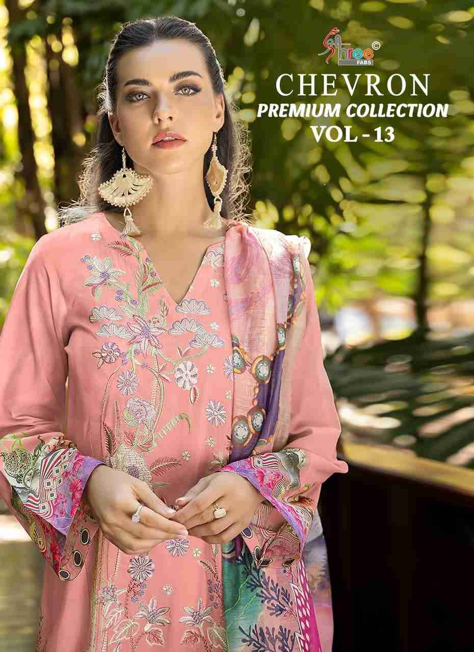 Chevron Premium Collection Vol-13 By Shree Fabs 4037 To 4042 Series Beautiful Pakistani Suits Colorful Stylish Fancy Casual Wear & Ethnic Wear Pure Cotton Embroidered Dresses At Wholesale Price