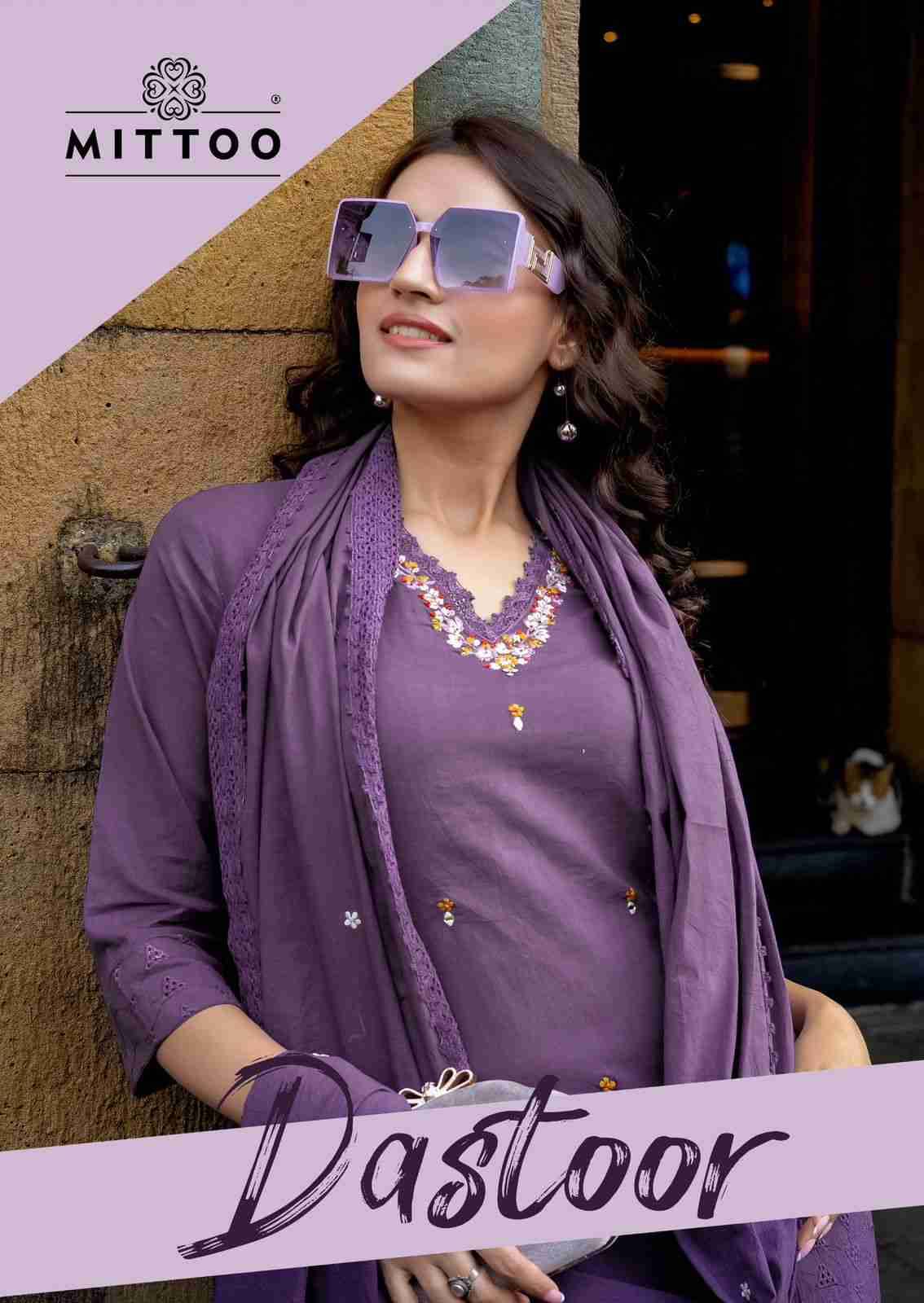 Dastoor By Mittoo 4001 To 4004 Series Designer Festive Suits Beautiful Stylish Fancy Colorful Party Wear & Occasional Wear Cotton Dresses At Wholesale Price