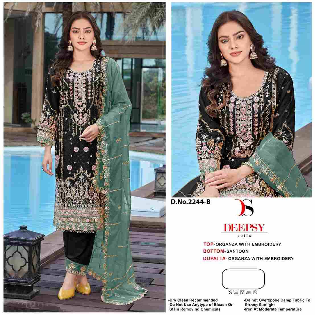 Deepsy Hit Design 2244 Colours By Deepsy Suits 2244-A To 2244-D Series Pakistani Stylish Beautiful Colourful Printed & Embroidered Party Wear & Occasional Wear Organza Dresses At Wholesale Price