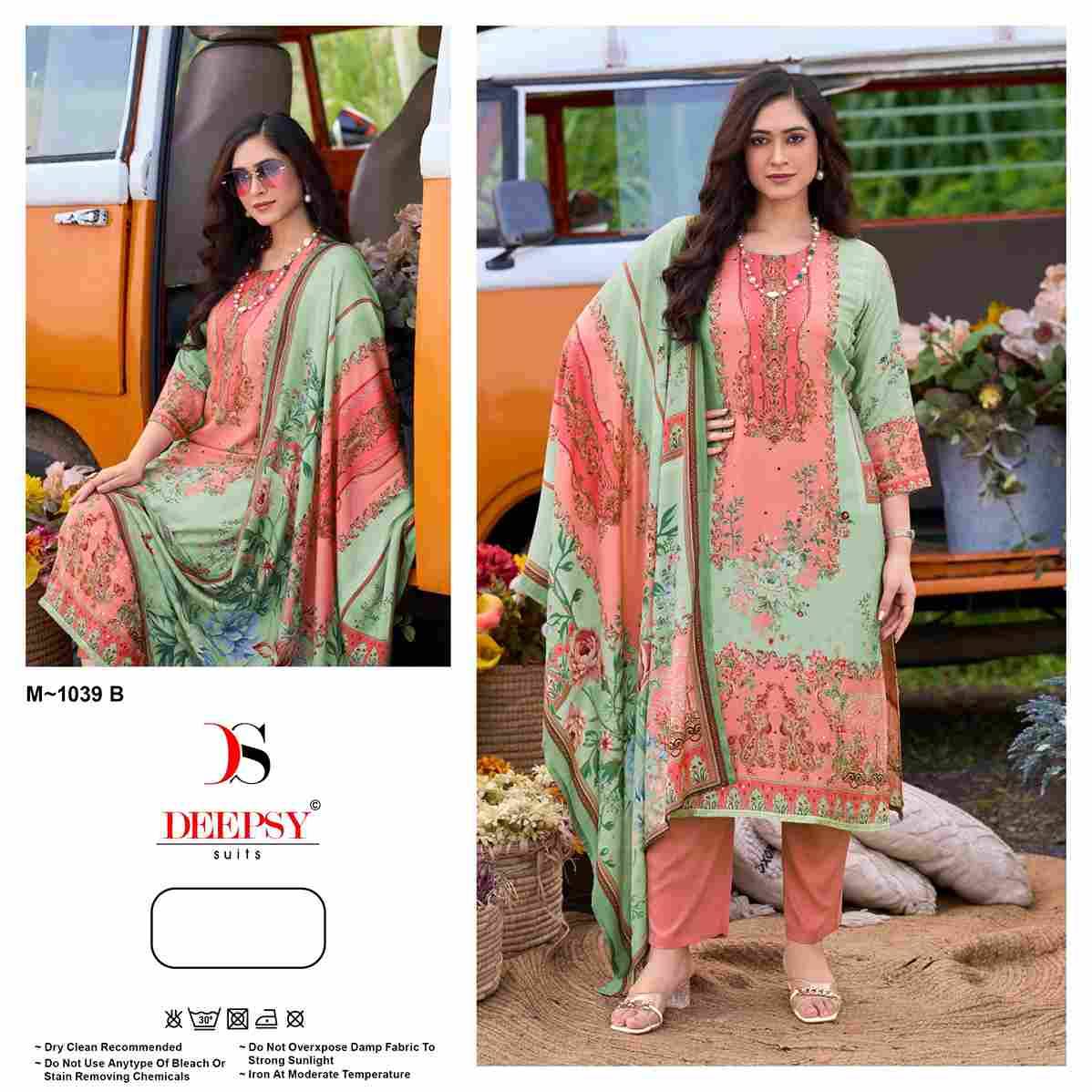 Deepsy Hit Design M-1039 Colours By Deepsy Suits M-1039-A To M-1039-C Series Beautiful Pakistani Suits Colorful Stylish Fancy Casual Wear & Ethnic Wear Viscose Muslin With Embroidered Dresses At Wholesale Price