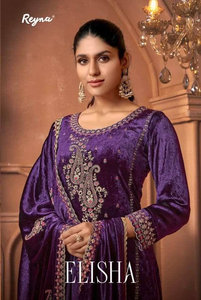 Elisha By Reyna 10458 To 10461 Series Beautiful Festive Suits Colorful Stylish Fancy Casual Wear & Ethnic Wear Pure Viscose Velvet Dresses At Wholesale Price