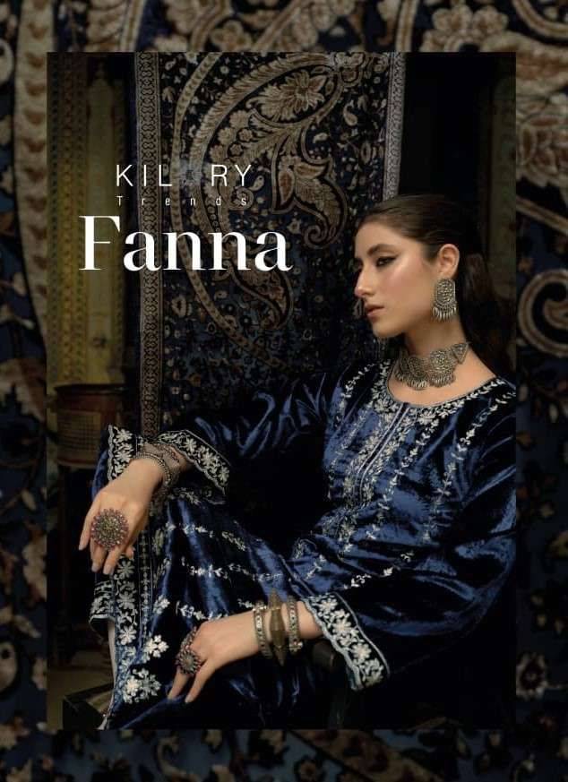 Fanna By Kilory 01 To 04 Series Beautiful Festive Suits Colorful Stylish Fancy Casual Wear & Ethnic Wear Pure Velvet Dresses At Wholesale Price