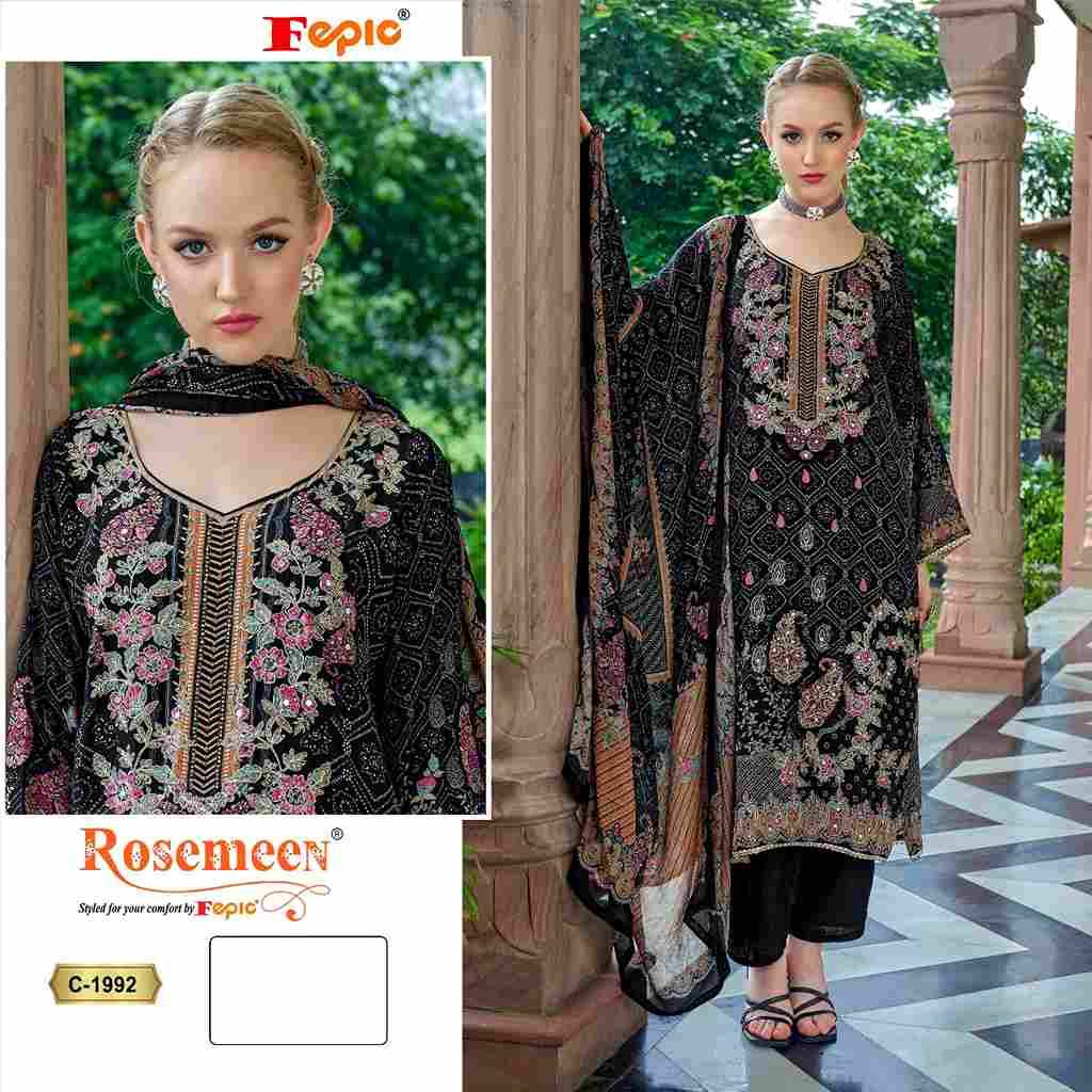 Fepic Hit Design 1992 By Fepic Beautiful Pakistani Suits Colorful Stylish Fancy Casual Wear & Ethnic Wear Pure Natural Crepe Embroidered Dresses At Wholesale Price