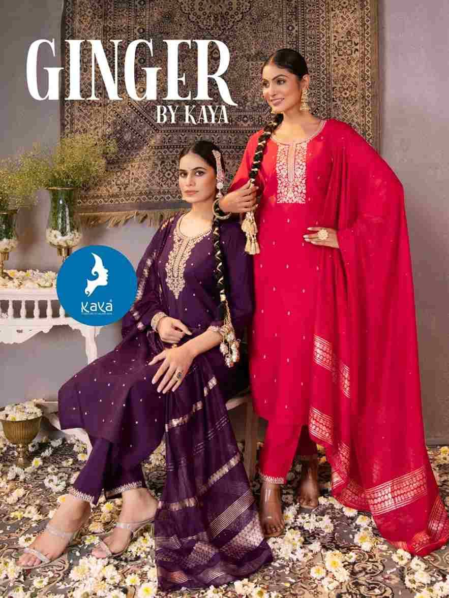 Ginger By Kaya 01 To 06 Series Designer Festive Suits Beautiful Stylish Fancy Colorful Party Wear & Occasional Wear Roman Silk Dresses At Wholesale Price