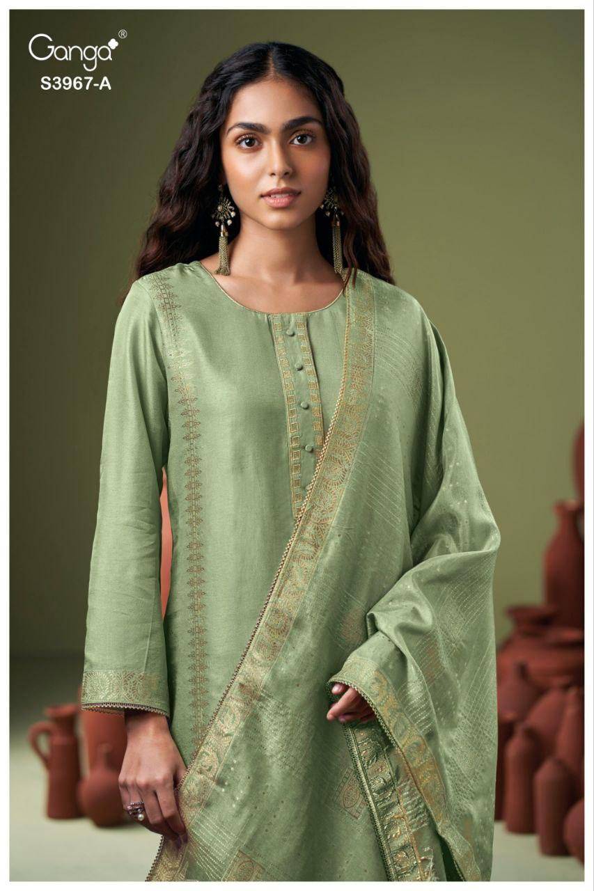 Giah-3967 By Ganga Fashion 3967-A To 3967-B Series Beautiful Festive Suits Stylish Colorful Fancy Casual Wear & Ethnic Wear Premium Pure Bemberg Tussar Silk Dresses At Wholesale Price