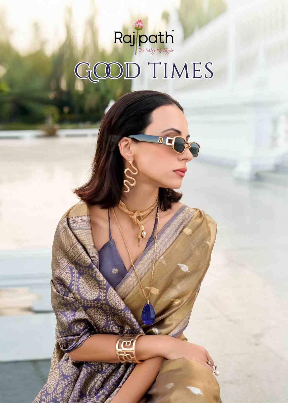 Good Times By Rajpath 119 To 124 Series Indian Traditional Wear Collection Beautiful Stylish Fancy Colorful Party Wear & Occasional Wear Tissue Silk Sarees At Wholesale Price