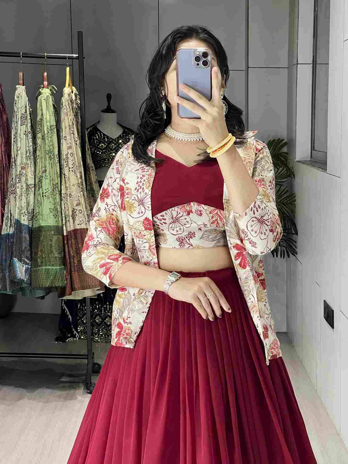 Gr-8218 By Fashid Wholesale 01 To 02 Navratri Wear Collection Beautiful Stylish Colorful Fancy Party Wear & Occasional Wear Georgette Lehengas At Wholesale Price