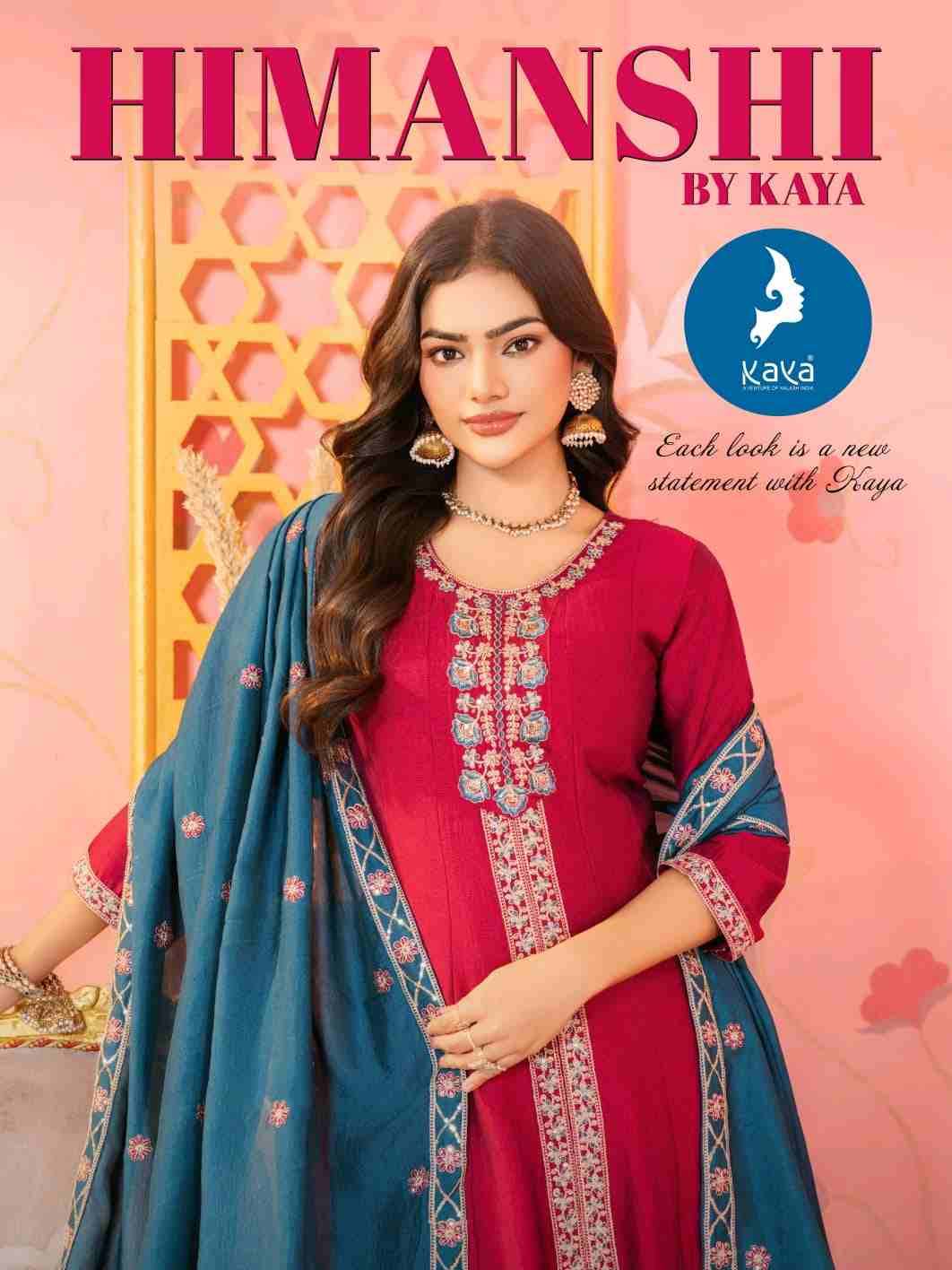 Himanshi By Kaya 01 To 06 Series Designer Festive Suits Beautiful Stylish Fancy Colorful Party Wear & Occasional Wear Vichitra Dresses At Wholesale Price