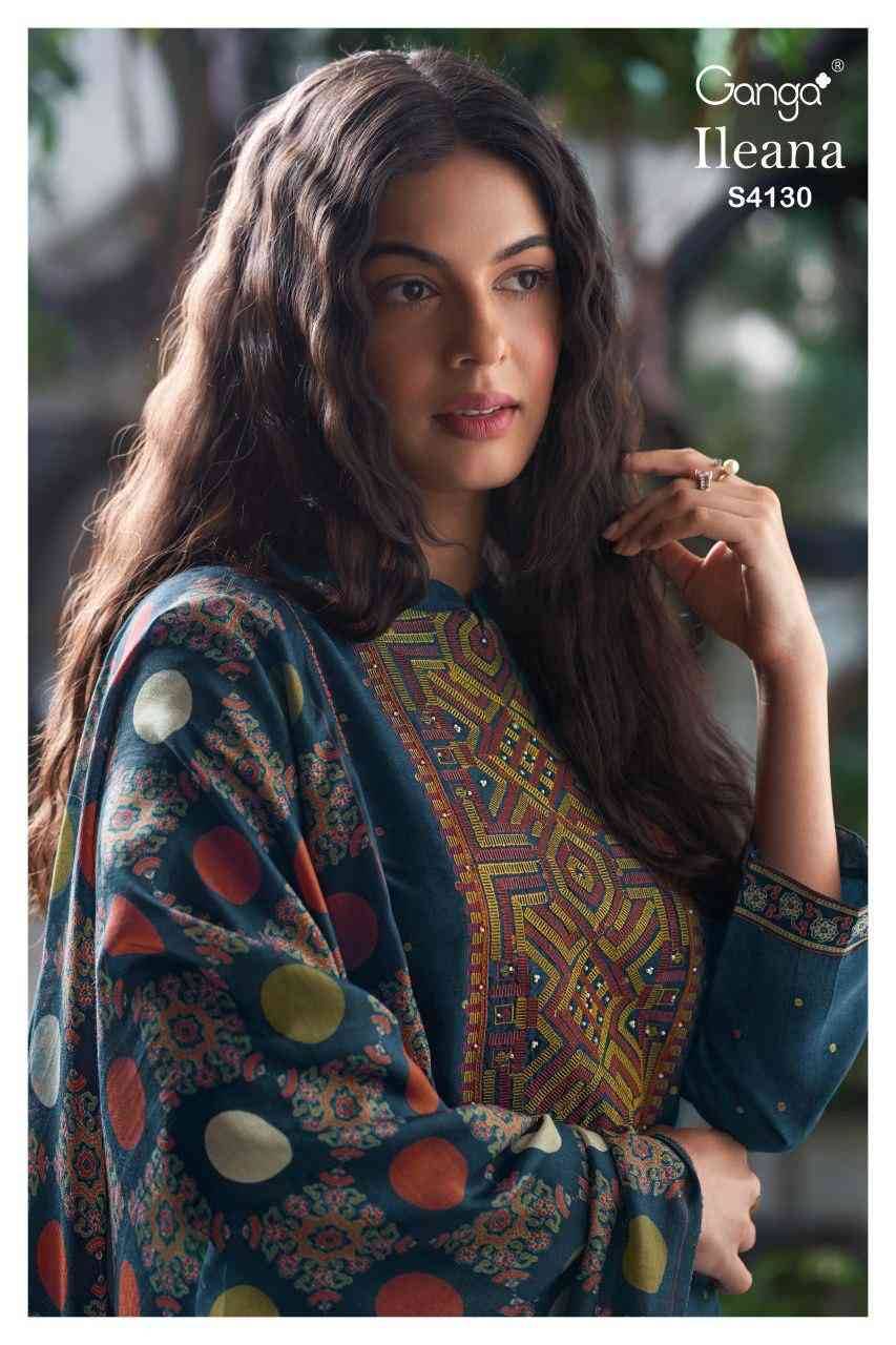 Ileana-4130 By Ganga Fashion 4130-A To 4130-D Series Beautiful Festive Suits Stylish Colorful Fancy Casual Wear & Ethnic Wear Premium Bemberg Silk Print Dresses At Wholesale Price