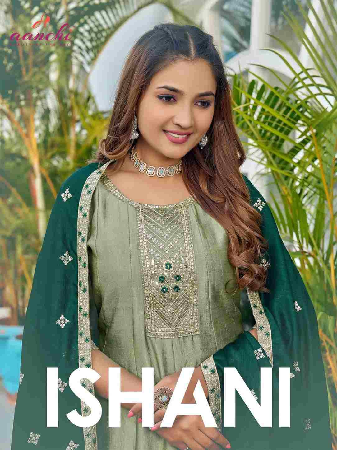 Ishani By Aanchi 01 To 04 Series Beautiful Suits Colorful Stylish Fancy Casual Wear & Ethnic Wear Vichitra Silk Dresses At Wholesale Price