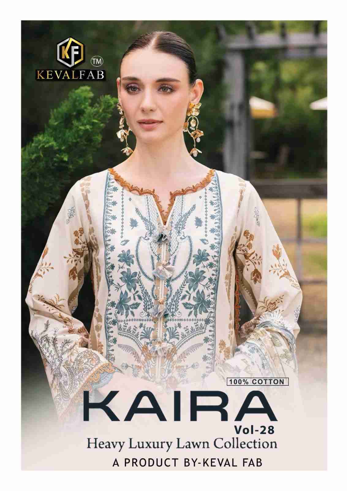 Kaira Vol-28 By Keval Fab 28001 To 28006 Series Beautiful Festive Suits Colorful Stylish Fancy Casual Wear & Ethnic Wear Pure Lawn Cotton Print Dresses At Wholesale Price