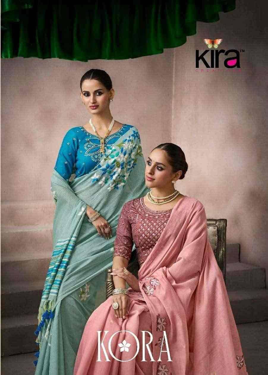 Kora By Kira 7601 To 7606 Series Indian Traditional Wear Collection Beautiful Stylish Fancy Colorful Party Wear & Occasional Wear Viscose Cotton Sarees At Wholesale Price