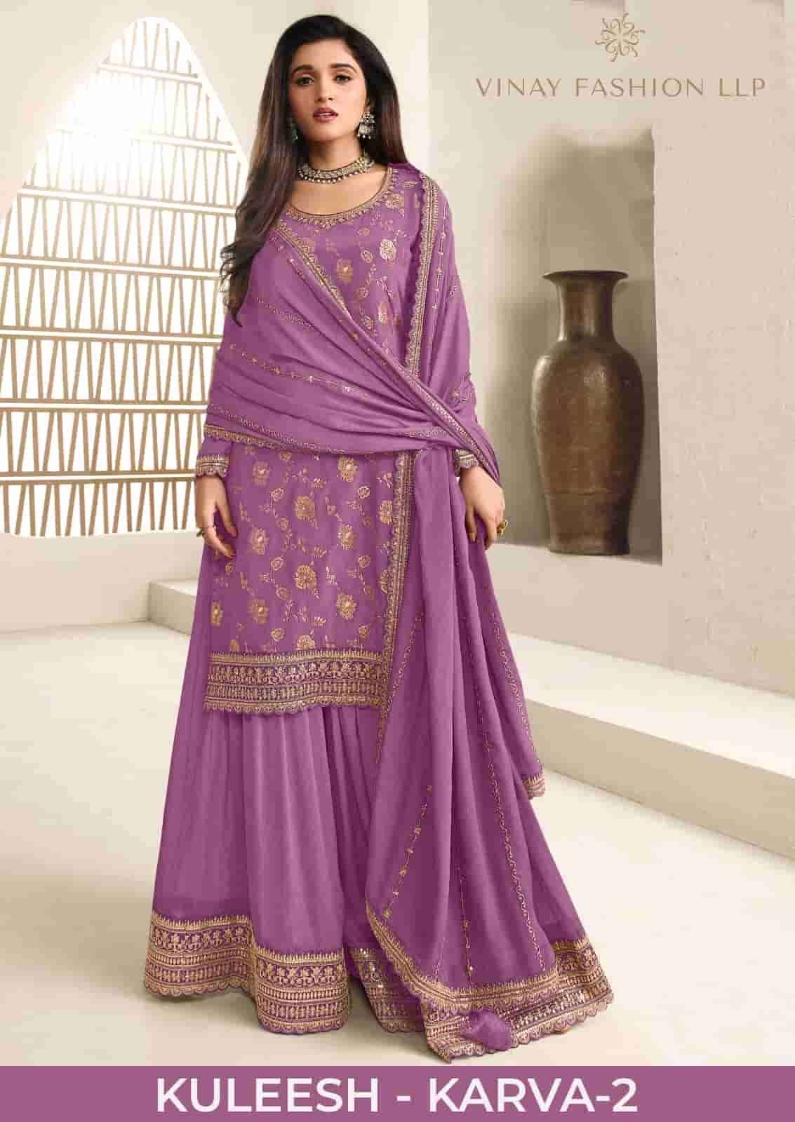 Karva Vol-2 By Kuleesh 77371 To 77376 Series Designer Festive Suits Collection Beautiful Stylish Fancy Colorful Party Wear & Occasional Wear Chinnon Jacquard Dresses At Wholesale Price