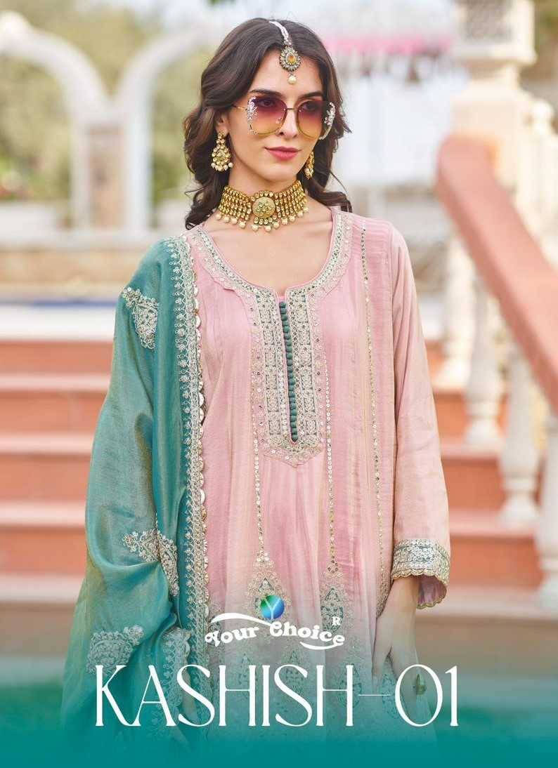 Kashish Vol-01 By Your Choice 1001 To 1002 Series Designer Festive Suits Beautiful Fancy Colorful Stylish Party Wear & Occasional Wear Heavy Chinnon Dresses At Wholesale Price