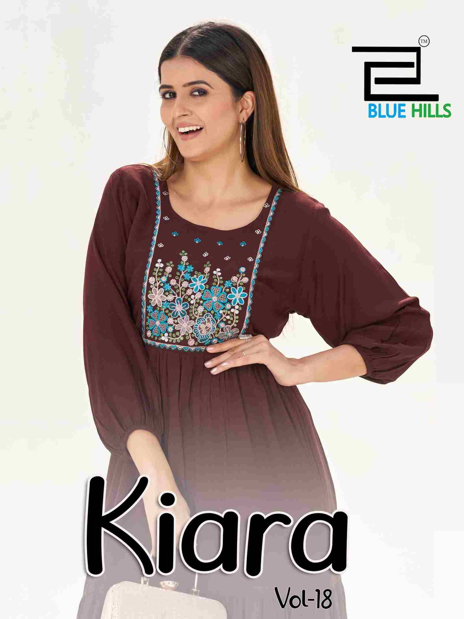 Kiara Vol-18 By Blue Hills 8001 To 8005 Series Designer Stylish Fancy Colorful Beautiful Party Wear & Ethnic Wear Collection Rayon With Work Kurtis At Wholesale Price