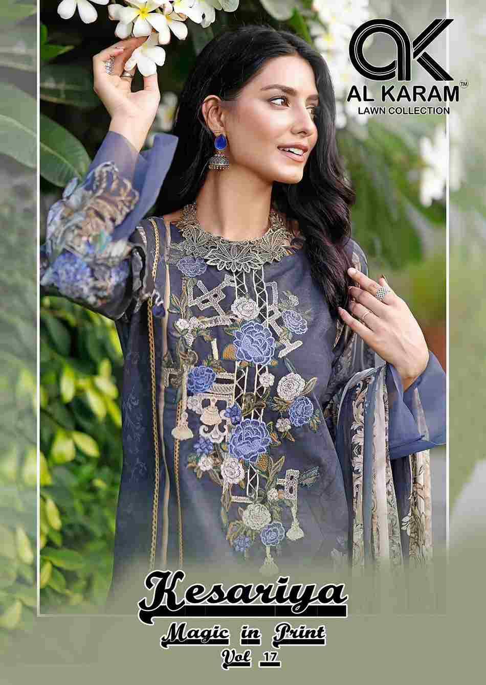 Kesariya Vol-17 By Al Karam Lawn Collection 17001 To 17006 Series Beautiful Festive Suits Colorful Stylish Fancy Casual Wear & Ethnic Wear Pure Cambric Embroidered Dresses At Wholesale Price