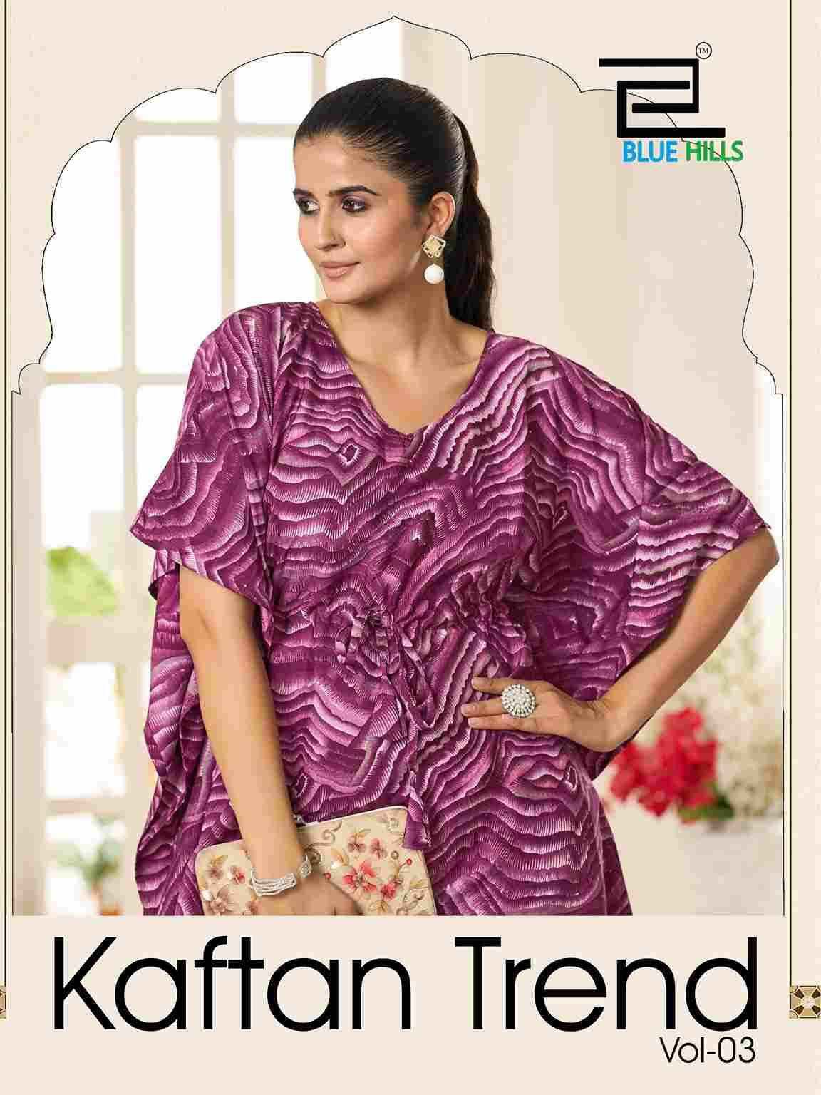 Kaftan Trend Vol-3 By Blue Hills 3001 To 3003 Series Designer Stylish Fancy Colorful Beautiful Party Wear & Ethnic Wear Collection Heavy Crepe Kaftan At Wholesale Price