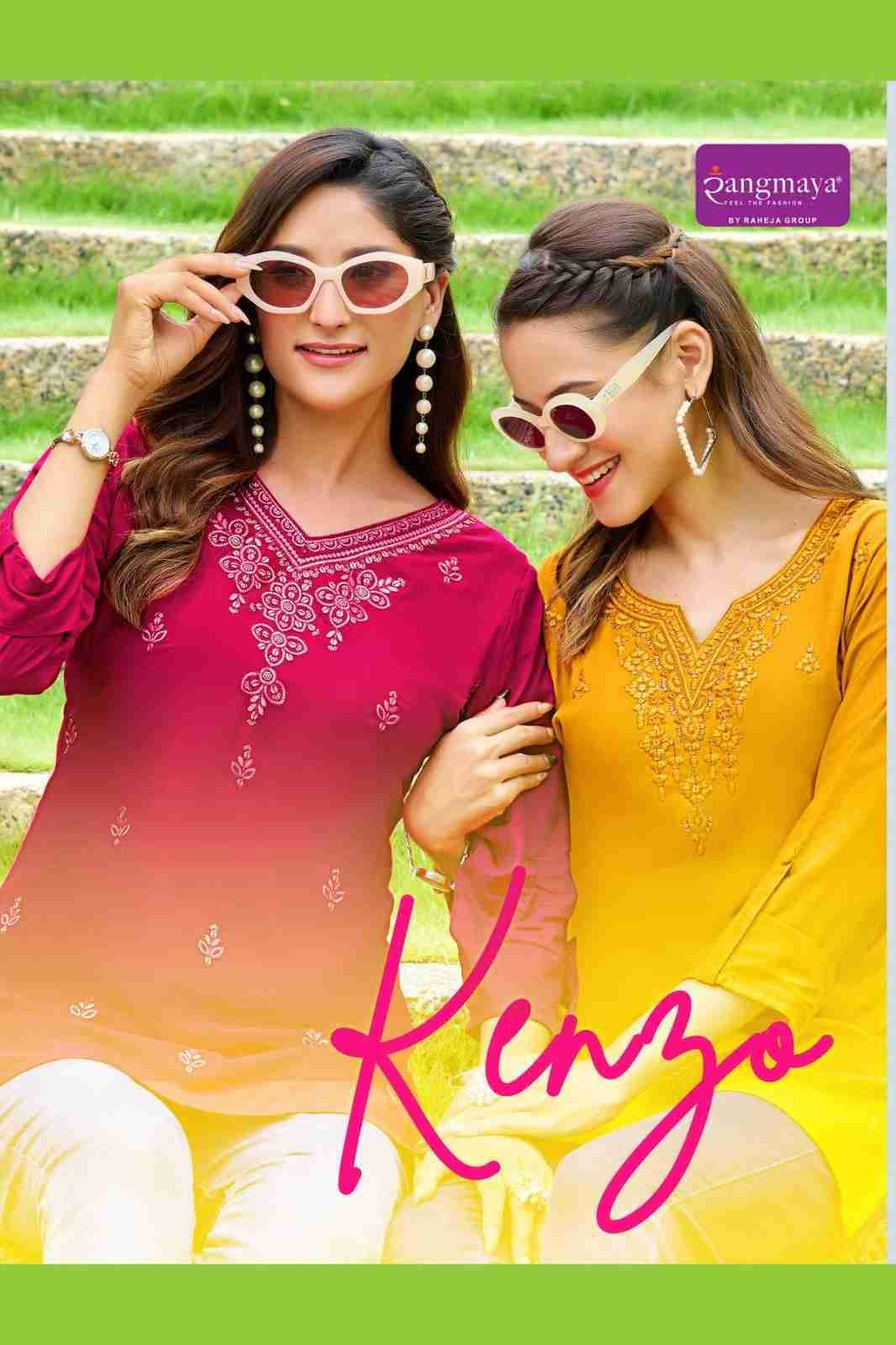 Kenza By Rangmaya 101 To 108 Series Designer Collection Beautiful Stylish Fancy Colorful Party Wear & Occasional Wear Rayon Tops At Wholesale Price