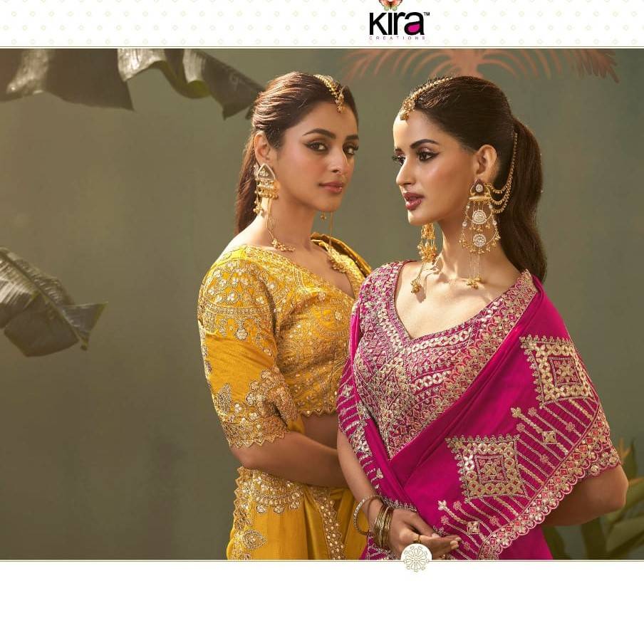 Kasva By Kira 8101 To 8106 Series Indian Traditional Wear Collection Beautiful Stylish Fancy Colorful Party Wear & Occasional Wear Bamber Silk Sarees At Wholesale Price