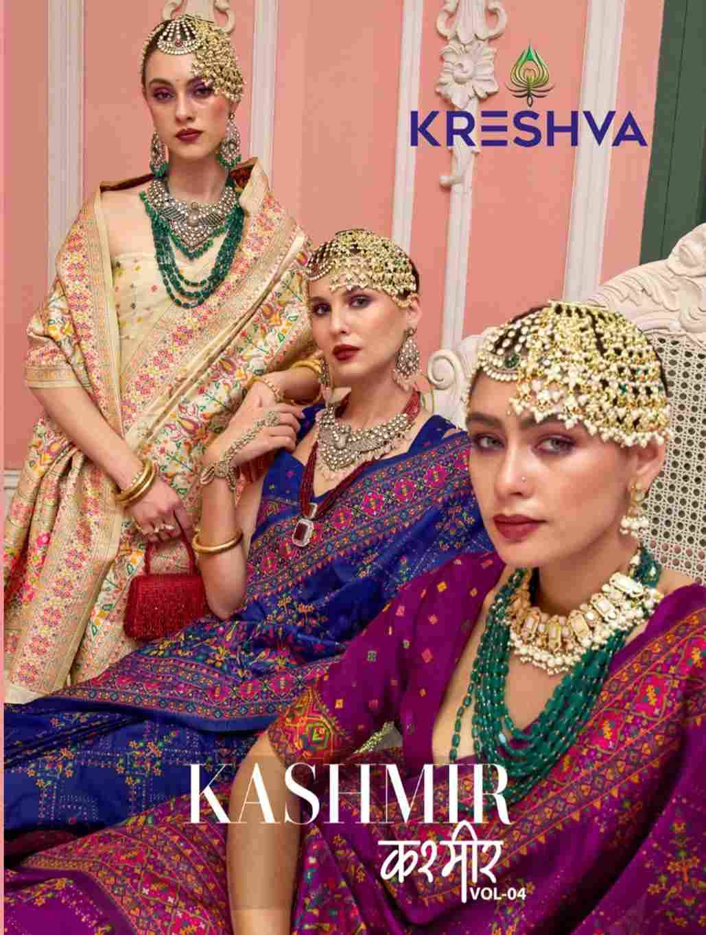 Kashmir Vol-4 By Kreshva 429 To 436 Series Indian Traditional Wear Collection Beautiful Stylish Fancy Colorful Party Wear & Occasional Wear Banarasi Silk Sarees At Wholesale Price