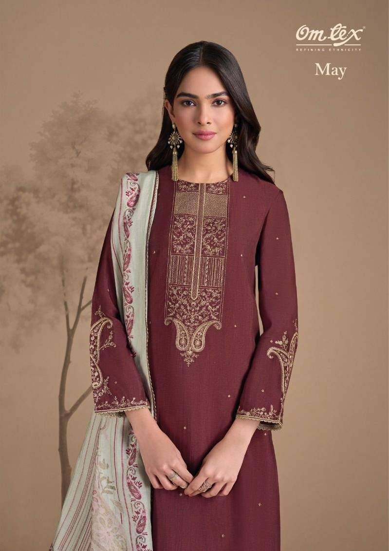 May By Om Tex Beautiful Festive Suits Colorful Stylish Fancy Casual Wear & Ethnic Wear Rubina Silk Dresses At Wholesale Price