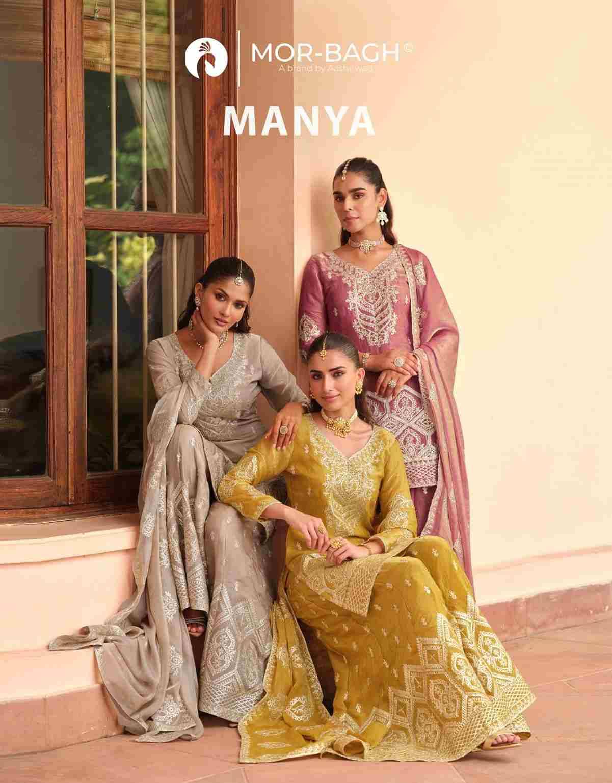 Manya By Mor-Bagh 10659 To 10661 Series Designer Sharara Suits Beautiful Fancy Colorful Stylish Party Wear & Occasional Wear Premium Silk Dresses At Wholesale Price