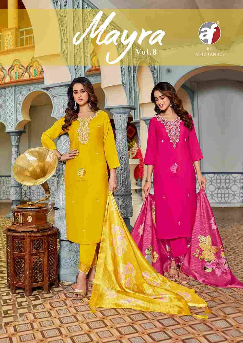 Mayra Vol-8 By Anju Fabrics 5011 To 5016 Series Festive Suits Collection Beautiful Stylish Fancy Colorful Party Wear & Occasional Wear Modal Silk Dresses At Wholesale Price