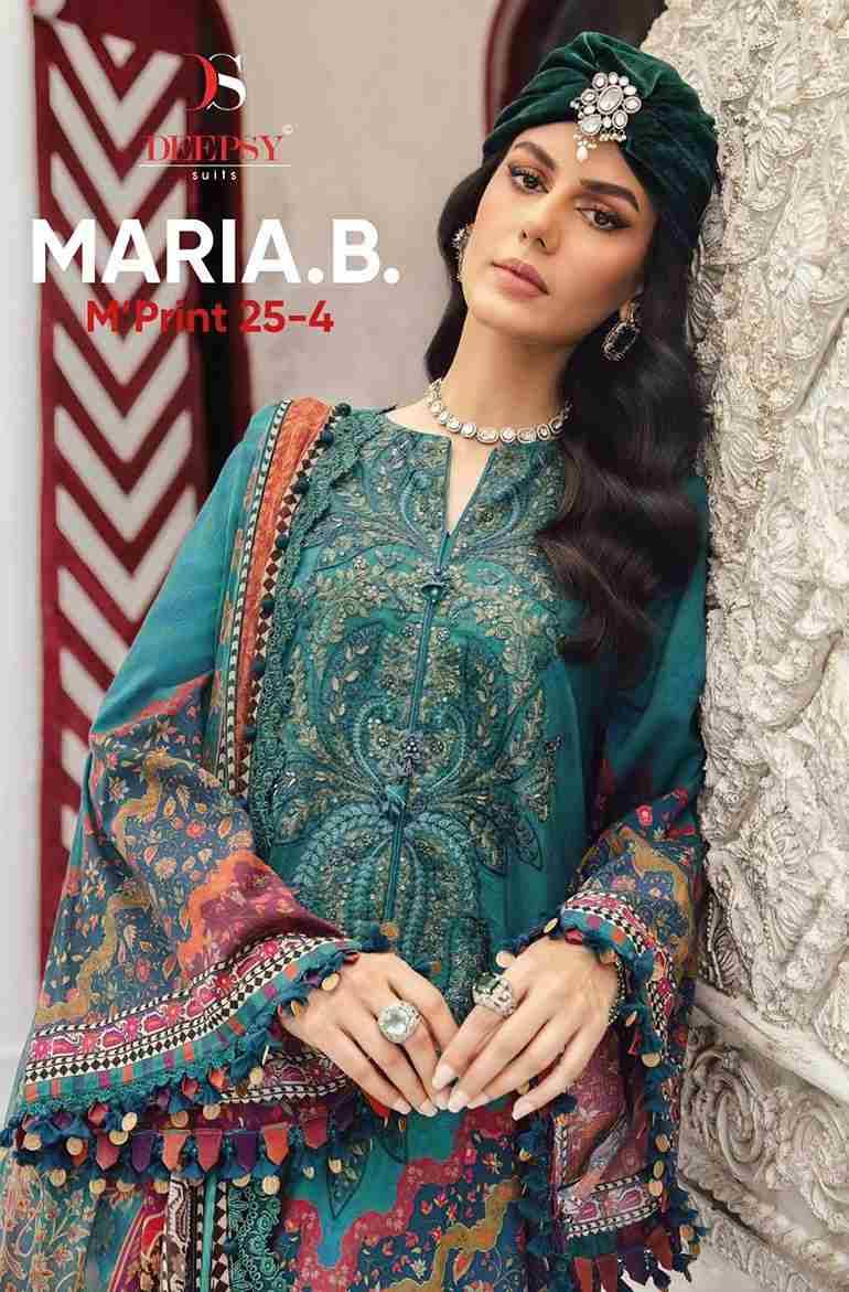 Maria.B. Mprint-25 Vol-4 By Deepsy Suits 1401 To 1408 Series Pakistani Stylish Beautiful Colourful Printed & Embroidered Party Wear & Occasional Wear Pure Cotton Dresses At Wholesale Price