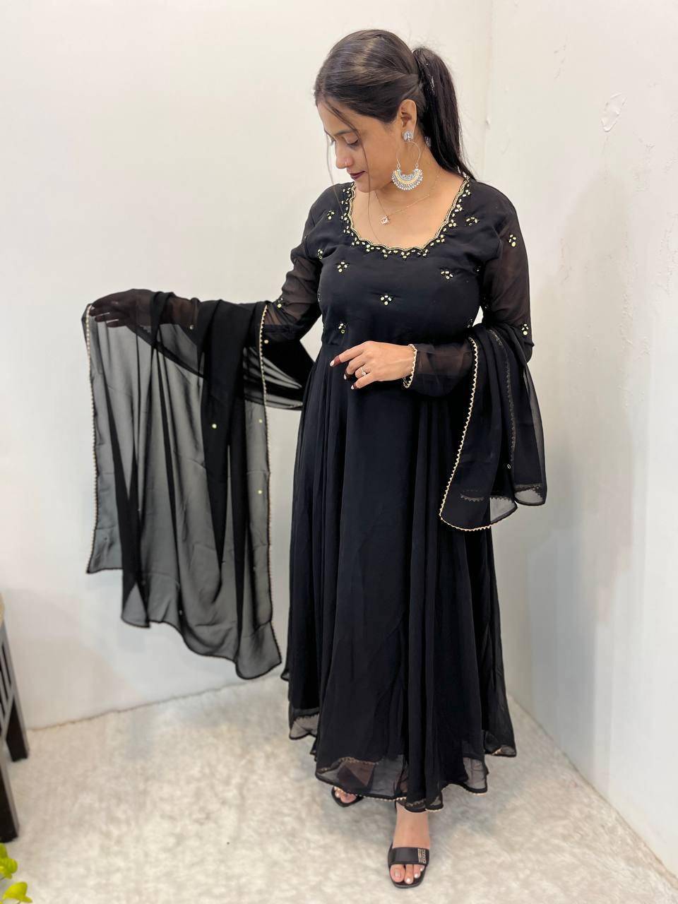 Mb-461 By Fashid Wholesale Beautiful Fancy Colorful Stylish Party Wear & Occasional Wear Georgette Dresses At Wholesale Price