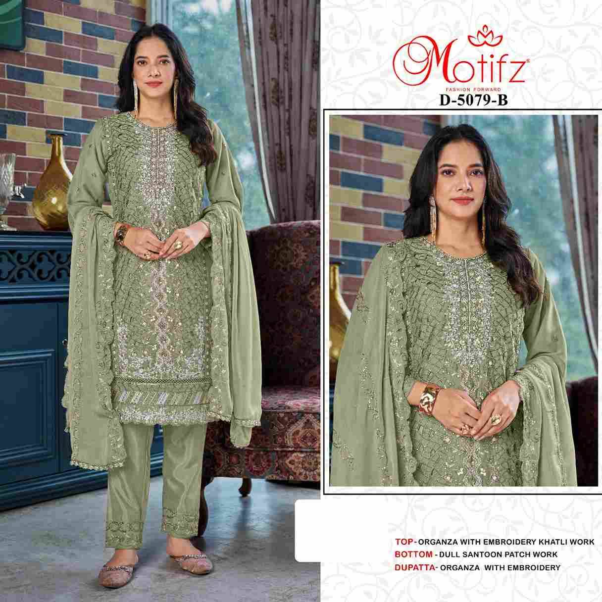 Motifz Hit Design 5079 Colours By Motifz 5079-A To 5079-D Series Beautiful Pakistani Suits Colorful Stylish Fancy Casual Wear & Ethnic Wear Organza Dresses At Wholesale Price