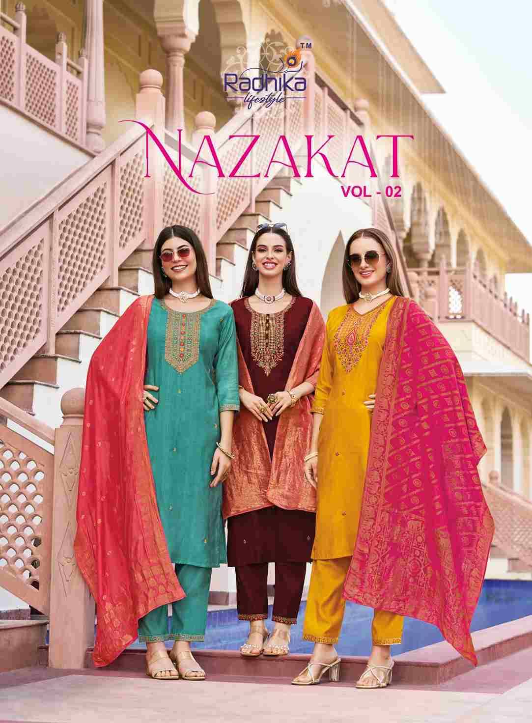 Nazakat Vol-2 By Radhika Lifestyle 2001 To 2006 Series Beautiful Stylish Festive Suits Fancy Colorful Casual Wear & Ethnic Wear & Ready To Wear Vertican Silk Dresses At Wholesale Price
