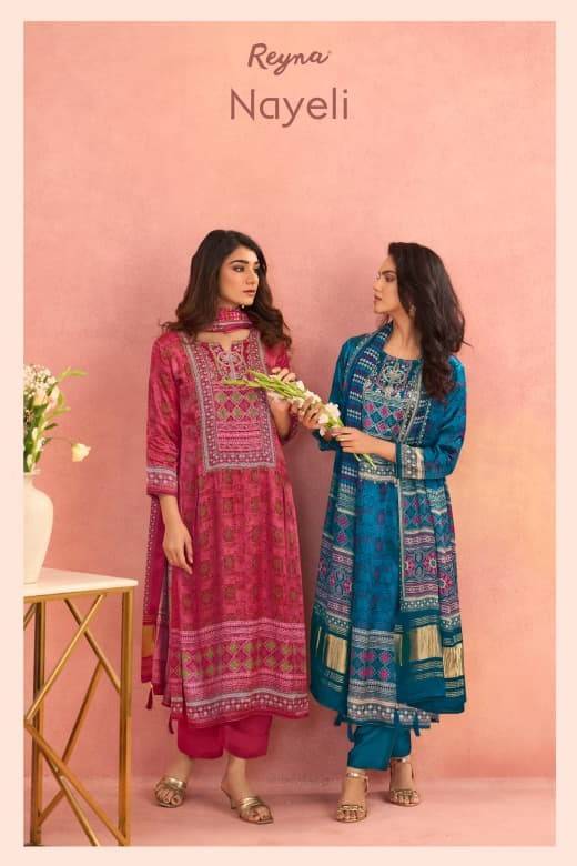 Nayeli By Reyna 10414 To 10417 Series Beautiful Festive Suits Colorful Stylish Fancy Casual Wear & Ethnic Wear Pure Bemberg Silk Dresses At Wholesale Price