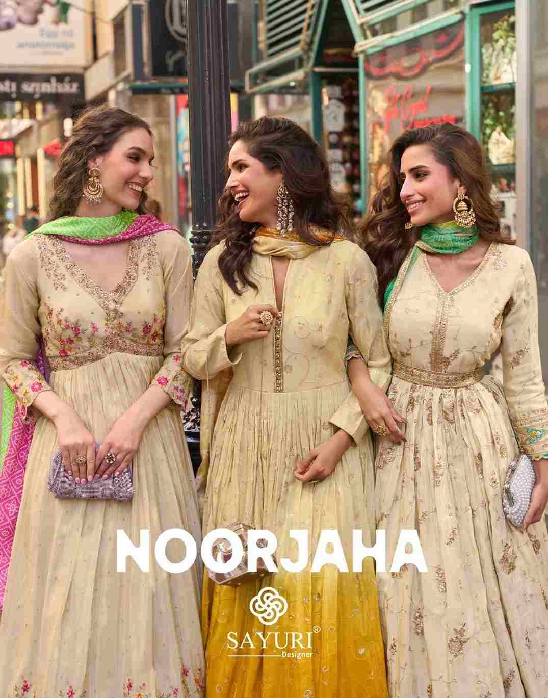 Noorjaha By Sayuri 5882 To 5884 Series Designer Stylish Fancy Colorful Beautiful Party Wear & Ethnic Wear Collection Premium Silk Gown With Dupatta At Wholesale Price