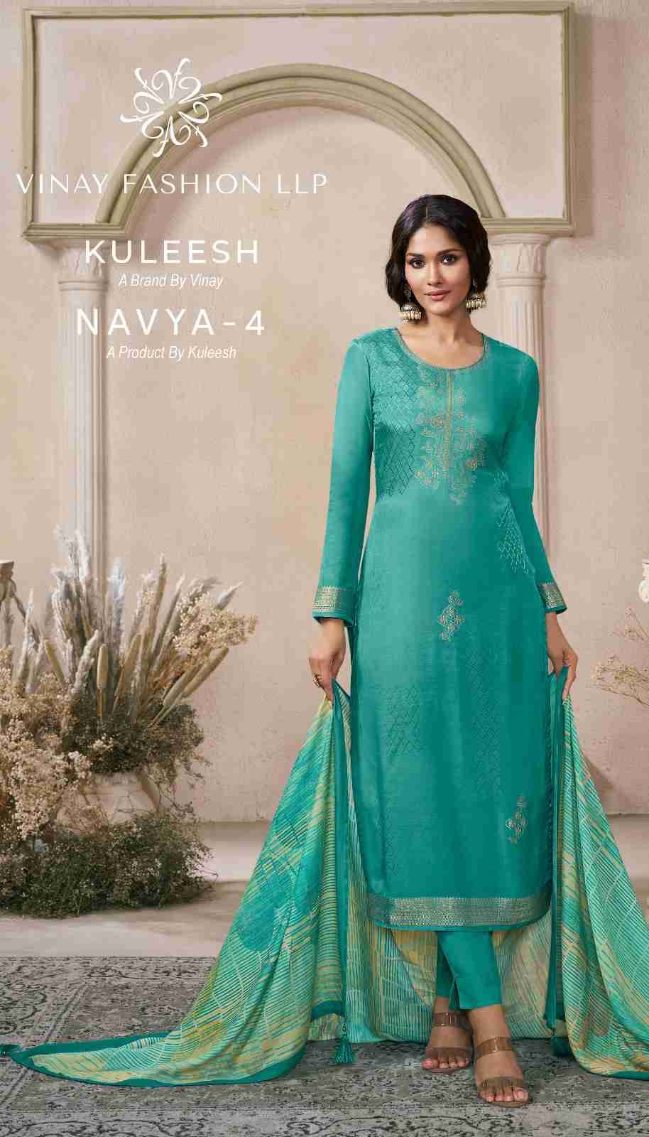 Navya Vol-4 By Kuleesh 74761 To 74764 Series Designer Festive Suits Collection Beautiful Stylish Fancy Colorful Party Wear & Occasional Wear Muslin Dresses At Wholesale Price
