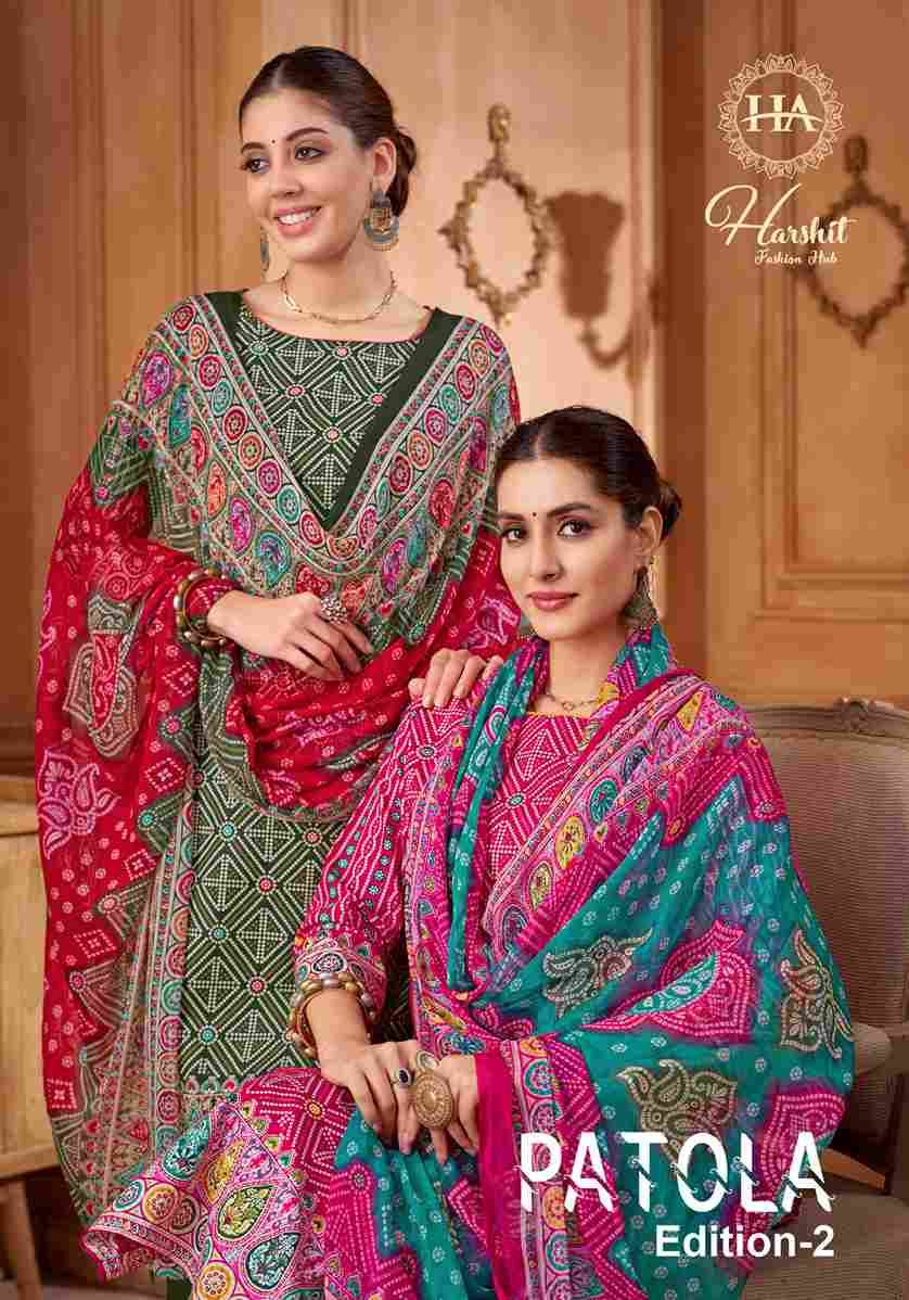 Patola Vol-2 By Harshit Fashion Hub 1906-001 To 1906-008 Series Beautiful Festive Suits Stylish Fancy Colorful Casual Wear & Ethnic Wear Pure Cotton Dresses At Wholesale Price