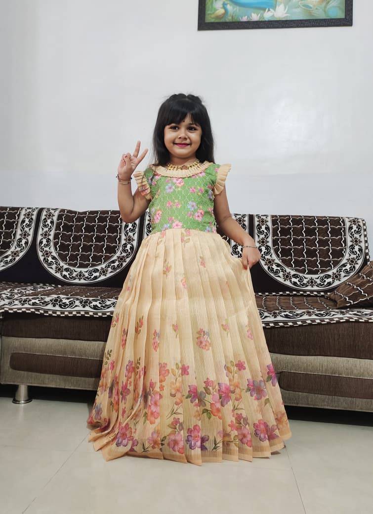 Pv-Kids-Gown Vol-18 By Fashid Wholesale 01 To 03 Series Designer Beautiful Collection Occasional Wear & Party Wear Pure Chinnon Silk Gowns At Wholesale Price