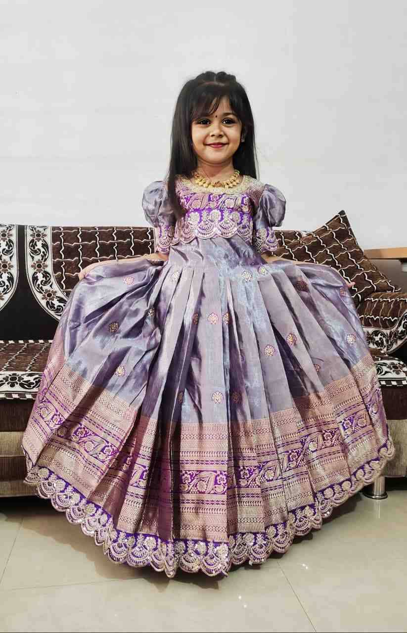 Pv-Kids-Gown Vol-25 By Fashid Wholesale 01 To 04 Series Designer Beautiful Collection Occasional Wear & Party Wear Pure Shimmer Silk Gowns At Wholesale Price