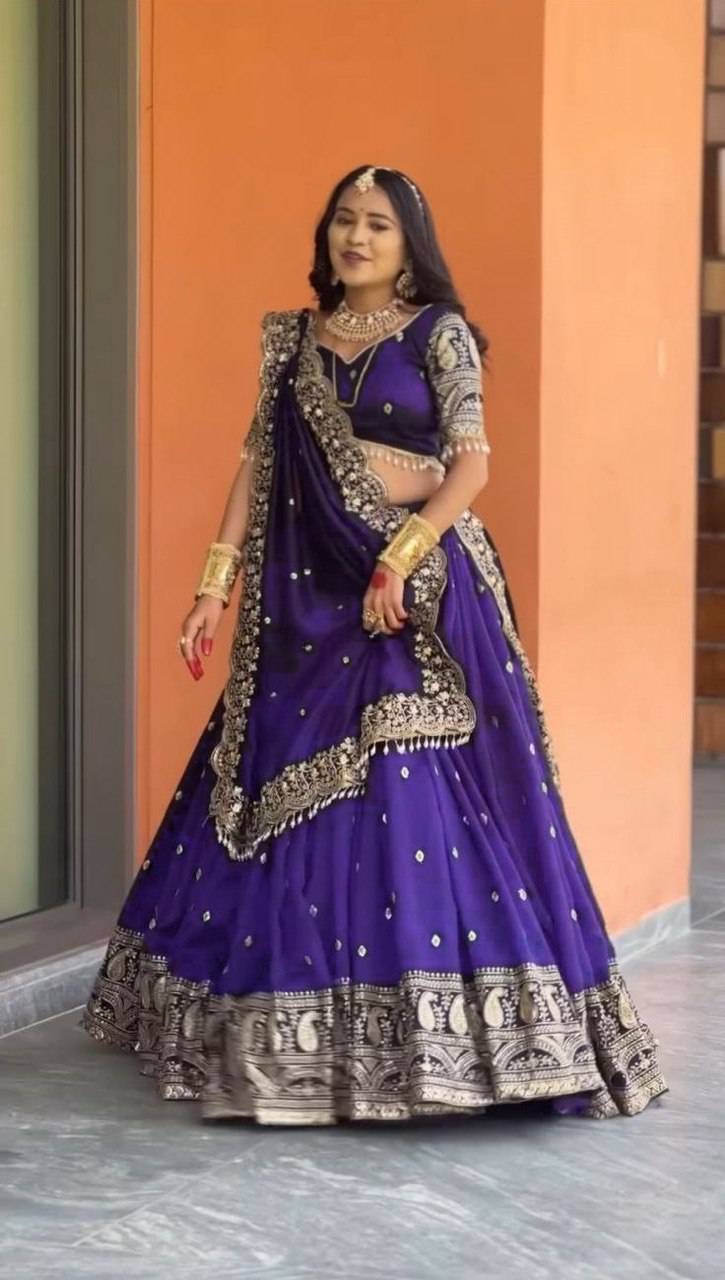 Pc-47 By Fashid Wholesale 01 To 03 Series Navratri Wear Collection Beautiful Stylish Colorful Fancy Party Wear & Occasional Wear Vichitra Silk Lehengas At Wholesale Price