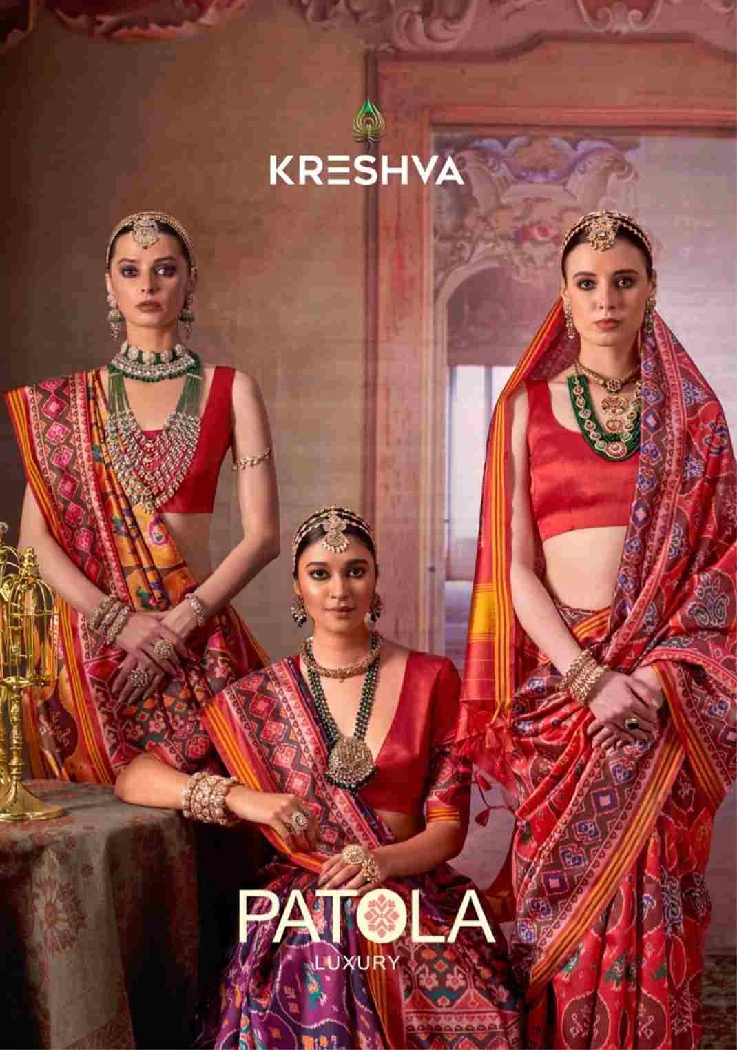 Patola Luxury By Kreshva 039 To 042 Series Indian Traditional Wear Collection Beautiful Stylish Fancy Colorful Party Wear & Occasional Wear Silk Sarees At Wholesale Price