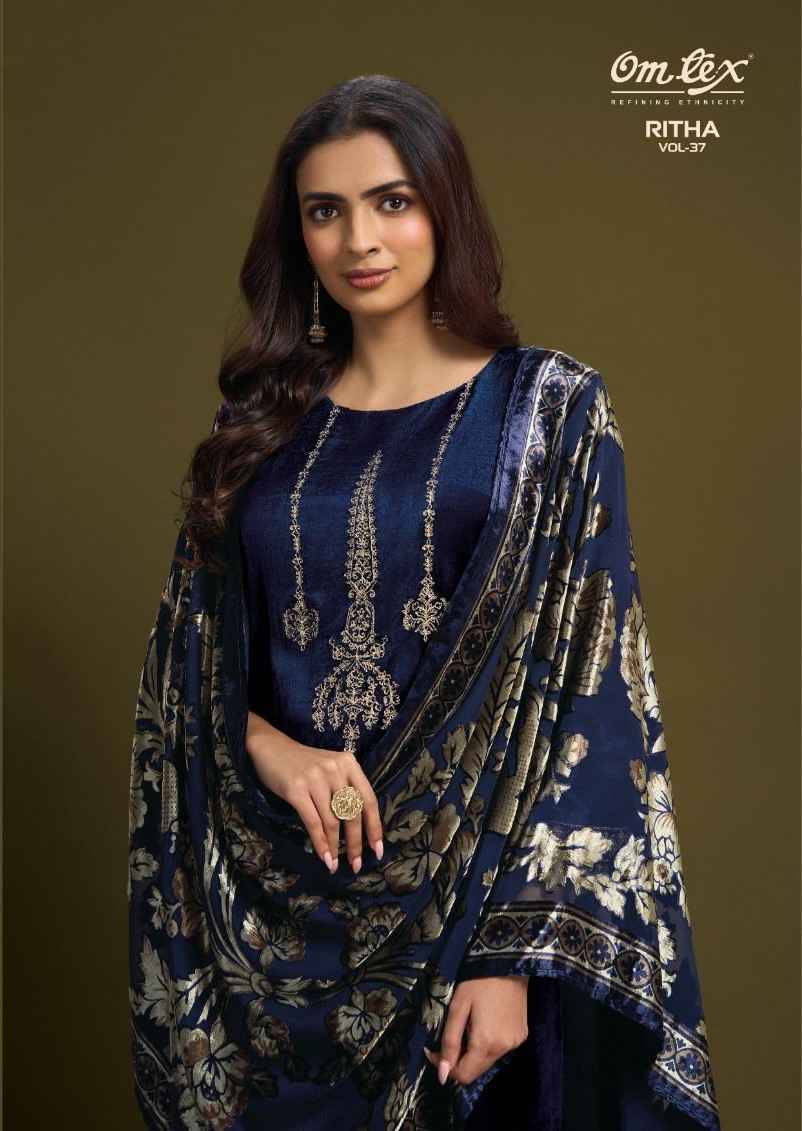 Ritha Vol-37 By Om Tex 10071-A To 10071-D Series Beautiful Festive Suits Colorful Stylish Fancy Casual Wear & Ethnic Wear Pure Viscose Velvet Dresses At Wholesale Price