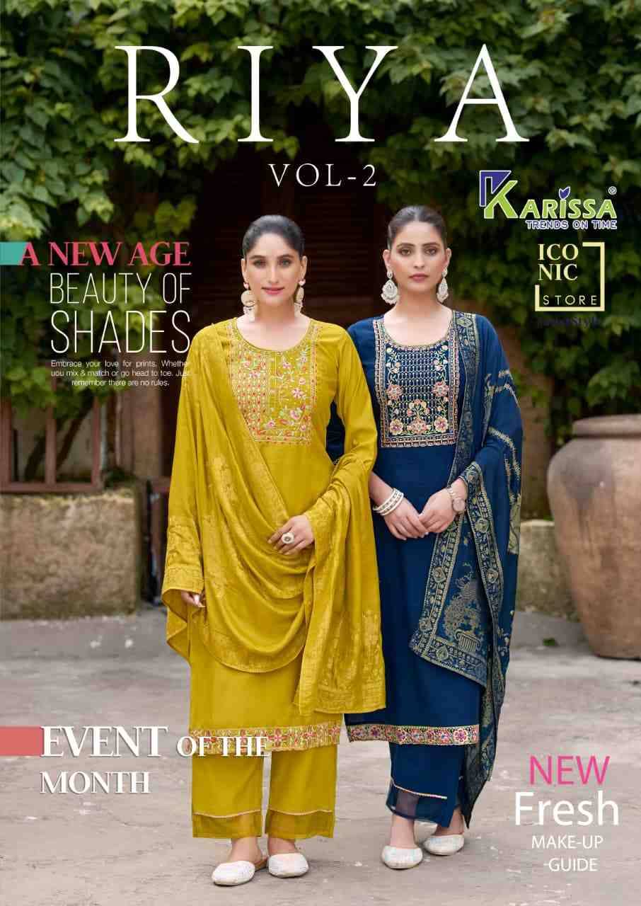 Riya Vol-2 By Karissa 2001 To 2004 Series Designer Festive Suits Collection Beautiful Stylish Fancy Colorful Party Wear & Occasional Wear Viscose Dresses At Wholesale Price