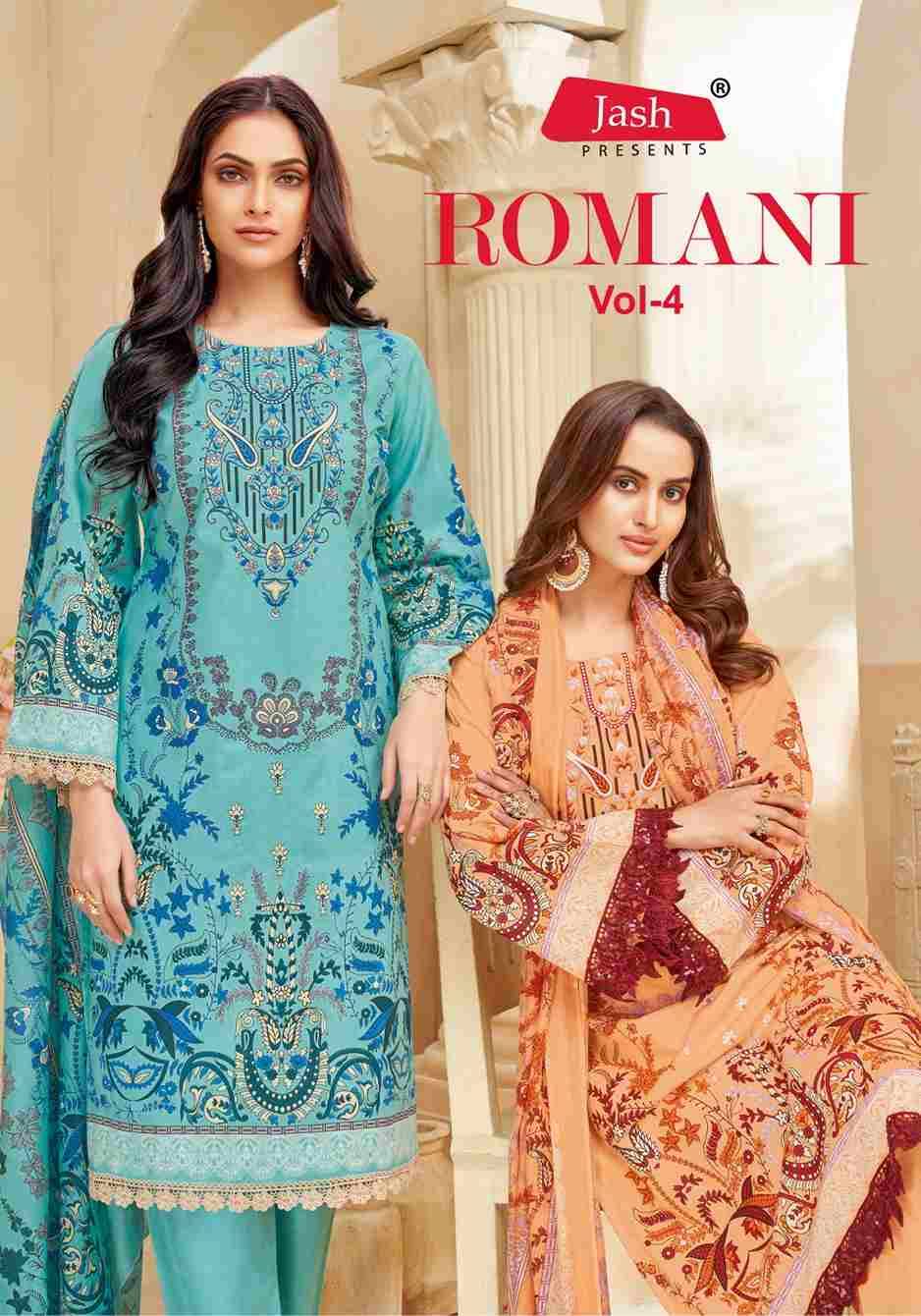 Romani Vol-4 By Jash 4001 To 4008 Series Beautiful Festive Suits Stylish Fancy Colorful Casual Wear & Ethnic Wear Cotton Print Dresses At Wholesale Price