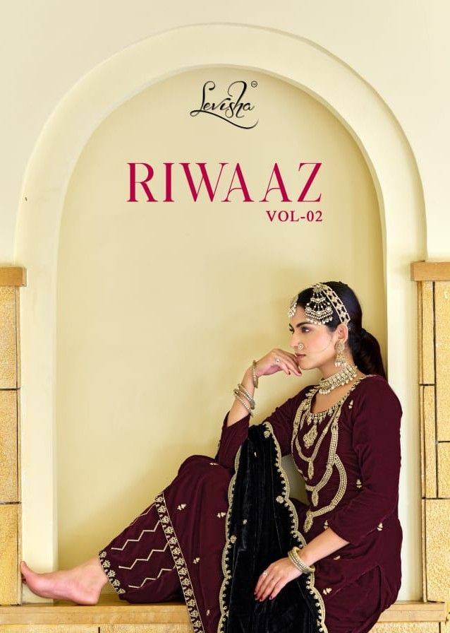 Riwaaz Vol-2 By Levisha 1013 To 1018 Series Festive Suits Beautiful Fancy Colorful Stylish Party Wear & Occasional Wear Pure Velvet Dresses At Wholesale Price