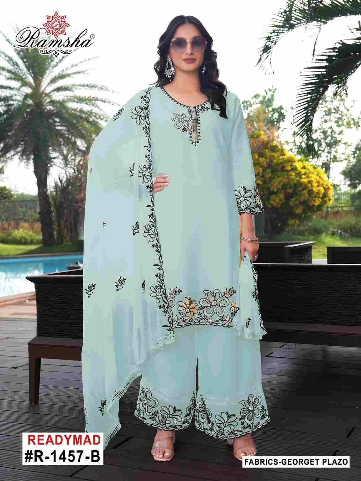 Ramsha 1457 Colours By Ramsha 1457-A To 1457-D Series Designer Pakistani Suits Beautiful Fancy Colorful Stylish Party Wear & Occasional Wear Georgette Embroidered Dresses At Wholesale Price