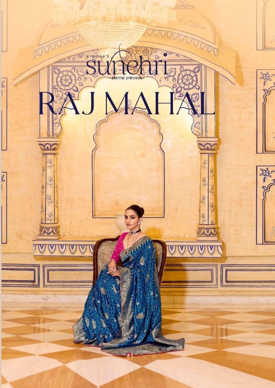 Rajmahal By Kimora Fashion 1541 To 1551 Series Indian Traditional Wear Collection Beautiful Stylish Fancy Colorful Party Wear & Occasional Wear Pure Banarasi Crepe Silk Sarees At Wholesale Price