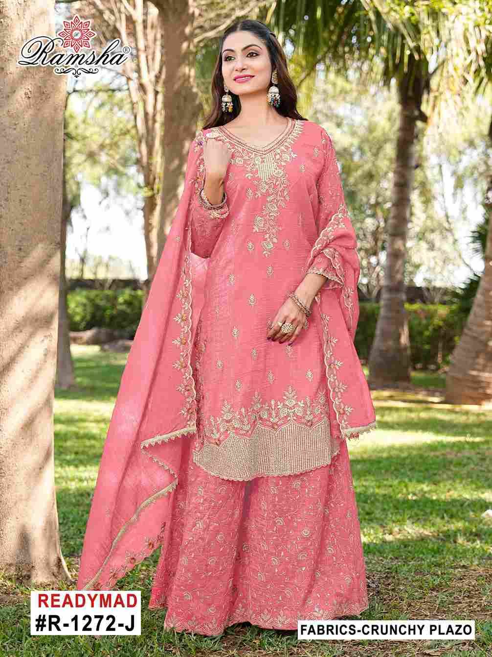 Ramsha 1272 Colours Vol-3 By Ramsha 1272-I To 1272-L Series Designer Pakistani Suits Beautiful Fancy Colorful Stylish Party Wear & Occasional Wear Crunchy Embroidered Dresses At Wholesale Price