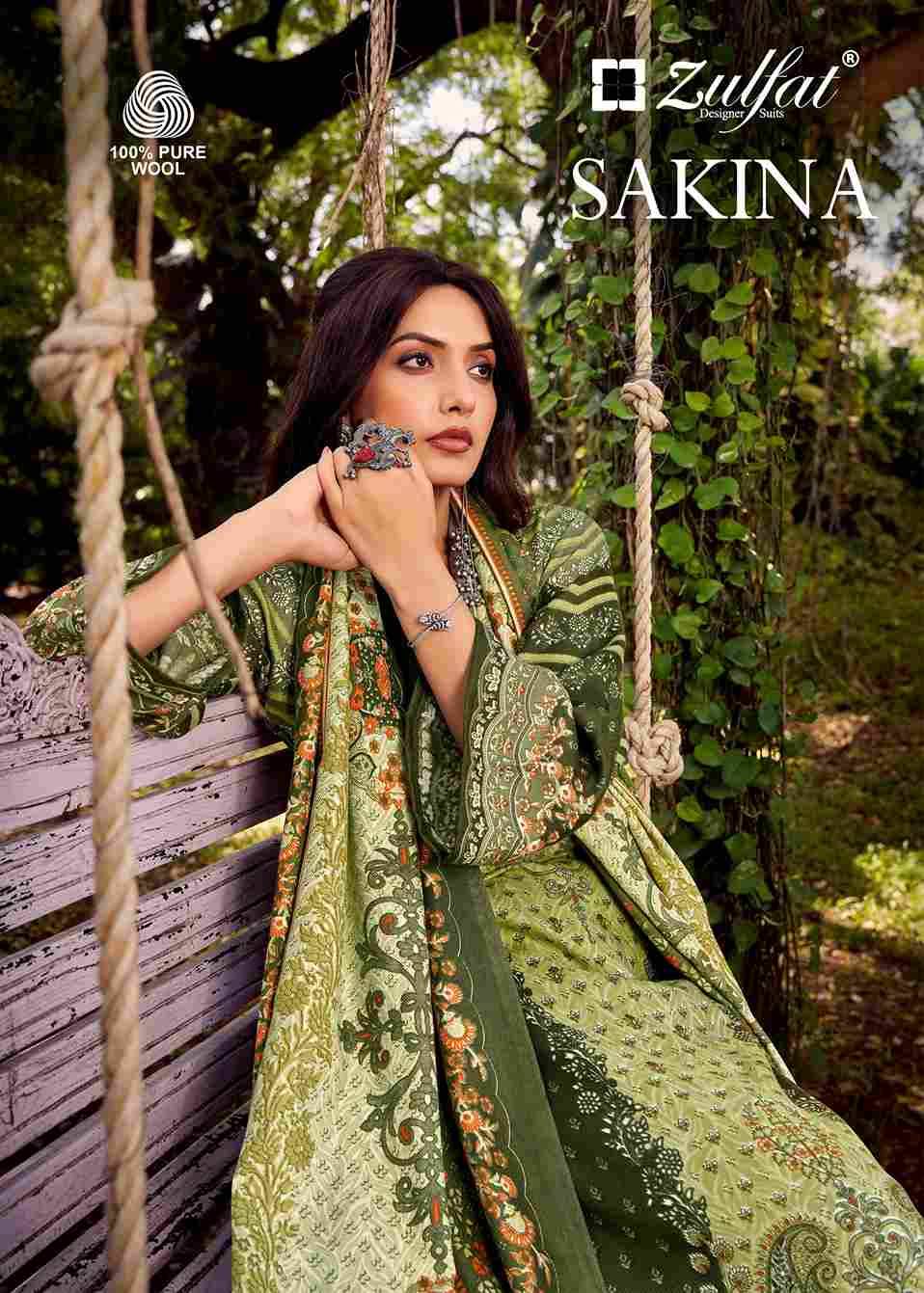 Sakina By Zulfat 693-001 To 693-006 Series Beautiful Festive Suits Stylish Fancy Colorful Casual Wear & Ethnic Wear Pure Pashmina Print Dresses At Wholesale Price