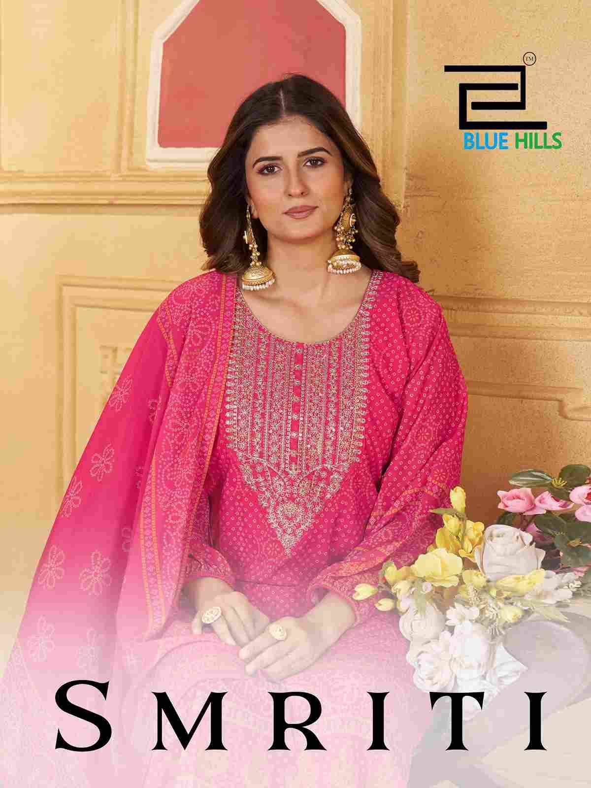 Smriti By Blue Hills 5014 To 5017 Series Beautiful Suits Stylish Fancy Colorful Party Wear & Occasional Wear Chiffon With Work Dresses At Wholesale Price