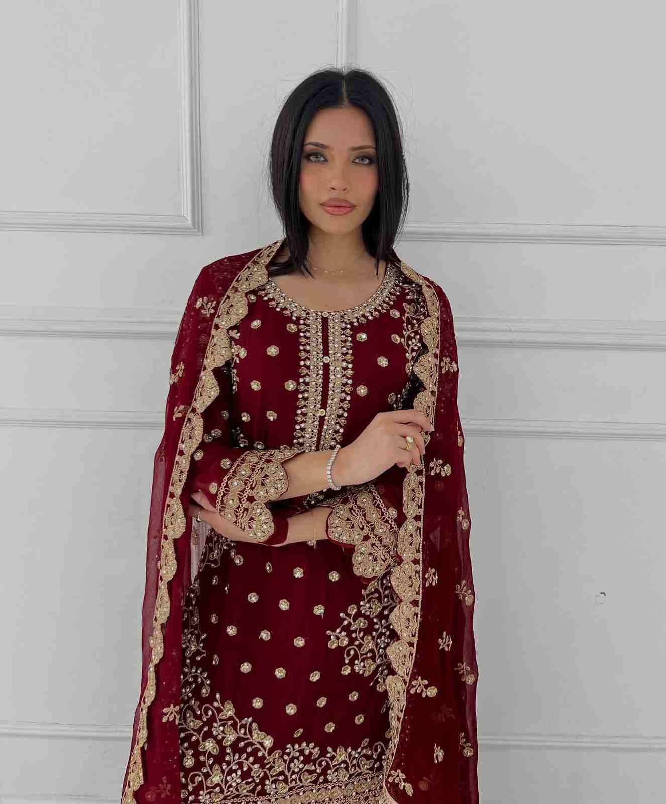 Sf-1111 By Fashid Wholesale 01 To 02 Series Beautiful Suits Colorful Stylish Fancy Casual Wear & Ethnic Wear Heavy Faux Georgette Dresses At Wholesale Price